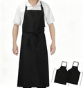 3-Layer Waterproof Apron - Pocket-Free Hygienic Design for Dishwashing & Dog Grooming - Lightweight Durable Protection for messy Kitchen Cooking, Baking, for Men & Women (2 Pack,Black)