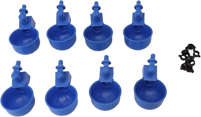 High Capacity Automatic Chicken Waterer Bowl with 12L Handheld Bucket Gravity Watering System for Quail, Easy Installation - Durable Plastic (Bucket + Blue Bird Bowl + Black Screws)