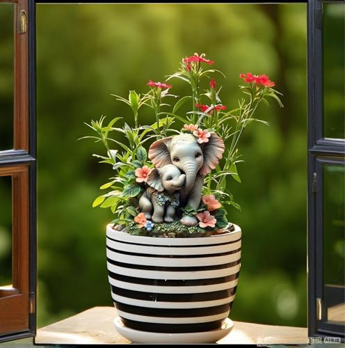 Garden Stake Decor, Acrylic 2D Flat Animal Statue - Small Elephant - Image 2
