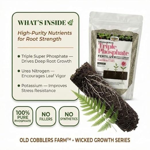 Old Cobblers Farm™ Wicked Growth Triple Phosphate - Boosts Root Development & Flowering, Eco-Friendly (5 lbs | 10 lbs | 15 lbs | 20 lbs) (20 lbs)