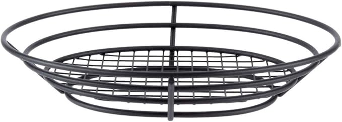 G.E.T. 4-38814 Black Oval Metal Wire Basket Iron Powder Coated Wire Baskets Collection