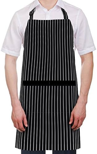 Syntus Adjustable Bib Apron with 2 Pockets Cooking Kitchen Aprons for Women Men Chef