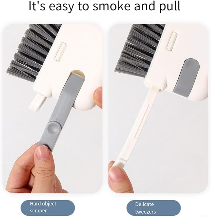 Radiator Brush for Corners and Blinds, Hard Bristle Cleaning Tool with Scraper & Tweezers, PP Material Scrubbing Brush for Radiators, Orange/Yellow/Gray(Yellow)