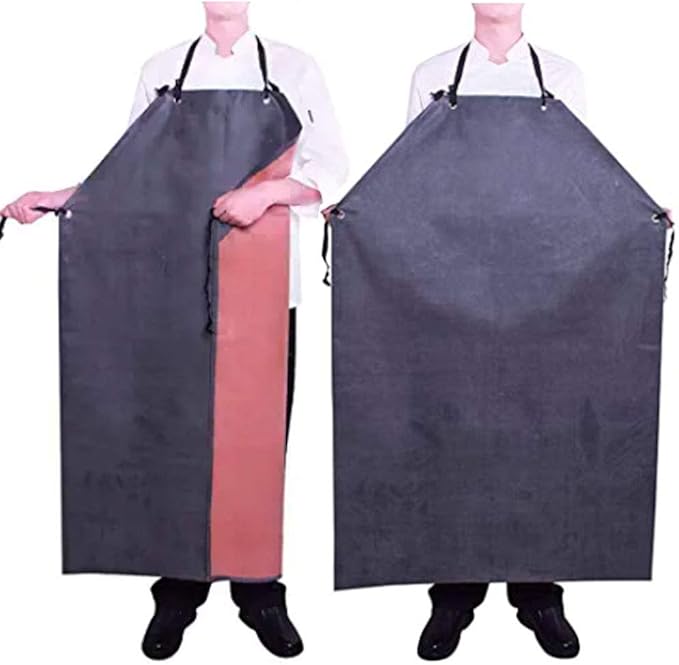 Waterproof Rubber Vinyl Apron 40" -Stay Dry - Chemical Work Apron Durable with Adjustable Apron for Dishwashing