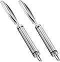 Poultry Lung Remover Set 2-Pack 9.44In Stainless Steel Practical Lung Scraper for Chicken Turkey Processing Ergonomic Handheld Tool for Home and Farm Use