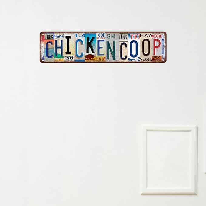 Chicken Coop Decor Chicken Coop Accessories Vintage Chicken Metal Tin Sign Funny Outdoor Farm Chicken Coop Signs Chicken Gifts For Chicken Lovers Chicken House Decor 16 X 4 Inches