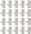 20 Pieces Chicken Waterer PVC Tee Fittings, Automatic Poultry Waterers PVC Fittings for 1/8" FTP Threads, Chicken Water Drinker and Feeder Cups for Poultry Nipples Chicken