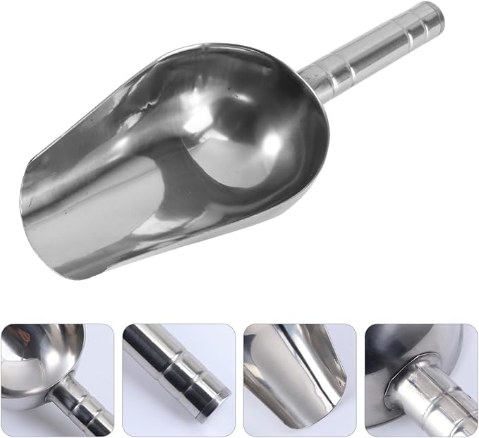 Stainless Steel Pet Food Scoop 1 Cup 9 Inch Durable Shovel for Dry Pet Food Nuts Candy Cooking Ingredients