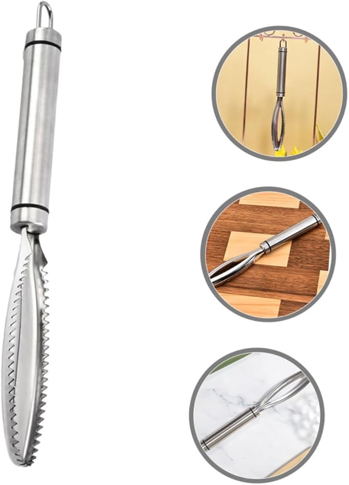 Poultry Lung Remover Set 2-Pack 9.44In Stainless Steel Practical Lung Scraper for Chicken Turkey Processing Ergonomic Handheld Tool for Home and Farm Use