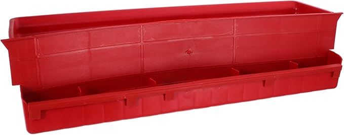 VANZACK Automatic Chicken Feeder Adjustable Feeding Trough Gravity-Fed Poultry Food Container for Quail and Chickens 2-Piece Set Easy to Install