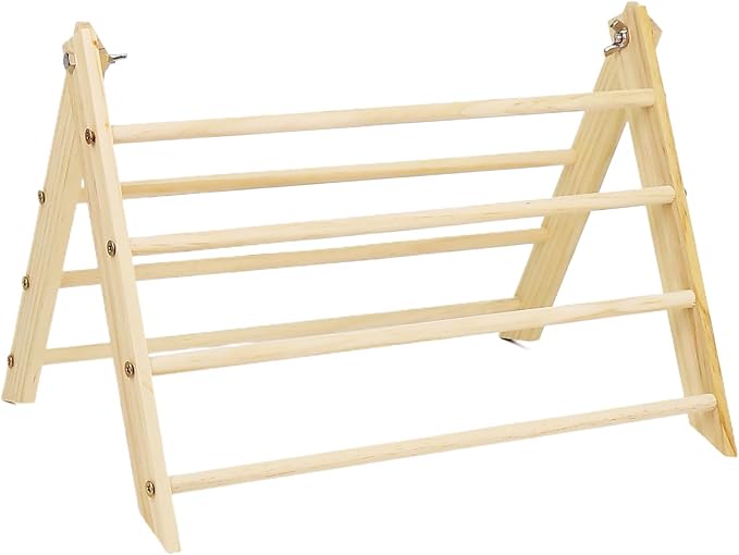 Chicken Roosting Perch, Wooden Triangular Portable Habitat Stand, Backyard Poultry Bar Perch, for Chicks Hens Rooster Medium Large Bird Brooder Outdoor Farm