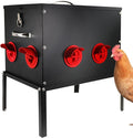 Automatic Chicken Feeder –50 lbs 8 Feeding Ports,Large Metal Chicken Feeders - No Waste Poultry Feeder with Locking Lid and Legs for Inside Coops