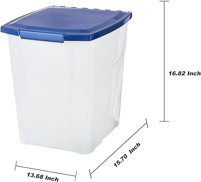 25 lb Airtight Pet Food Storage Container - Plastic Bin with Locking Lid & Fresh-Tite Seal, Stackable Design