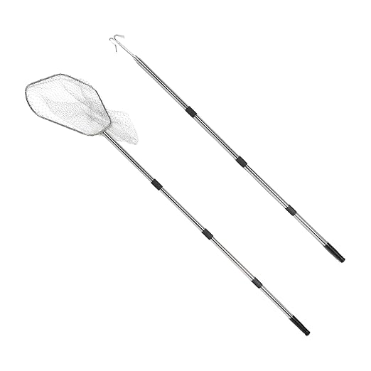 Retractable Stainless Steel Poultry Net and Hook Set for Outdoor Livestock Catching – Adjustable Heavy-Duty Mesh Chicken Catcher with Extendable Handle, Suitable for Ducks, Geese,