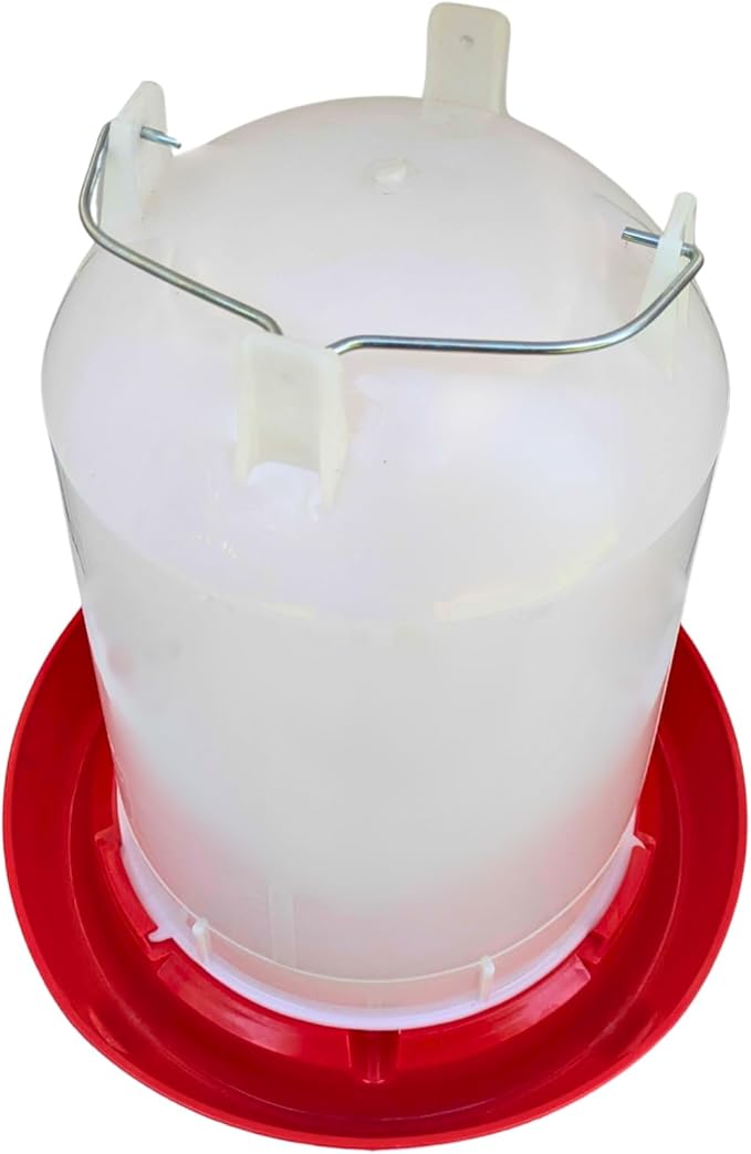 Chicken Waterer 4-Gallon Metal Handle Poultry Drinker | Large Capacity Poultry Waterer | for Chickens, Ducks, Baby Chicks, Chickens, Turkeys and More