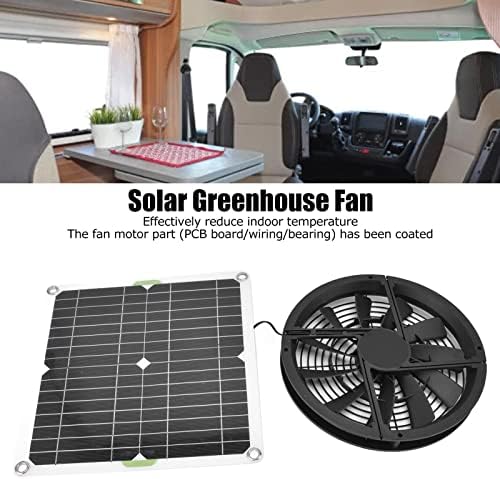 GOTOTOP Solar Fan, 2pcs 100W Solar Panel Fan Ventilation Fan Kit, Round Ventilation Exhaust Fan 10in for Chicken Coop Greenhouse Shed, Metal Mesh