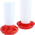 Automatic Chicks Feeder and Waterer Set, 1L, Indoor Chicken Water Bottle and Feeder for Baby Chicks, Ducks, Quail, No-drip Design