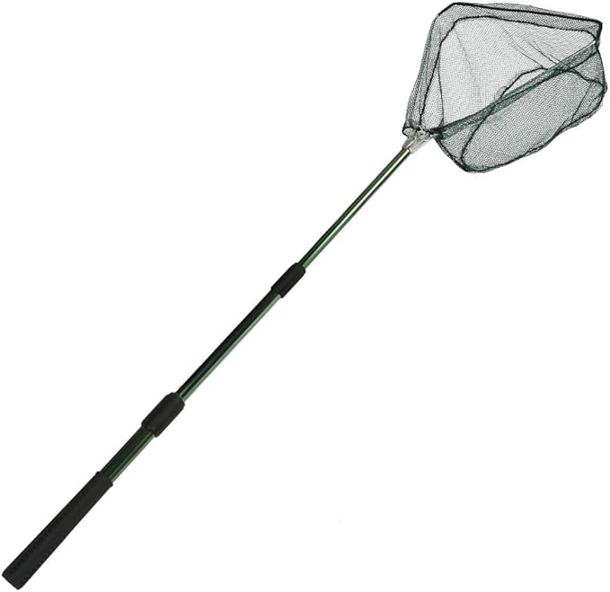 RESTCLOUD Fishing Landing Net with Telescoping Pole Handle, Fishing net Freshwater for Kids Men Women, Extend to 40-63 Inches