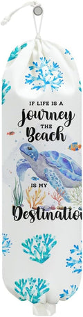 Sea Turtle Plastic Bag Holder, Wall Mount Grocery Bag Holder, Plastic Storage bag, Ocean Theme Storage Organizer Reusable Grocery Bags Kitchen Dispenser, Turtle Gifts for Women Mom Grandma