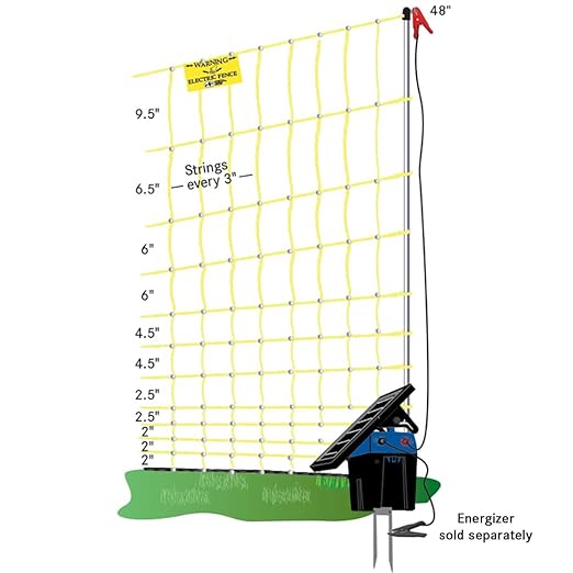 Premier 1 Portable Electric Chicken Net with Built-in Posts | 48"H x 82'L | Yellow Poultry Fence for Backyard Chickens, Ducks, Turkeys