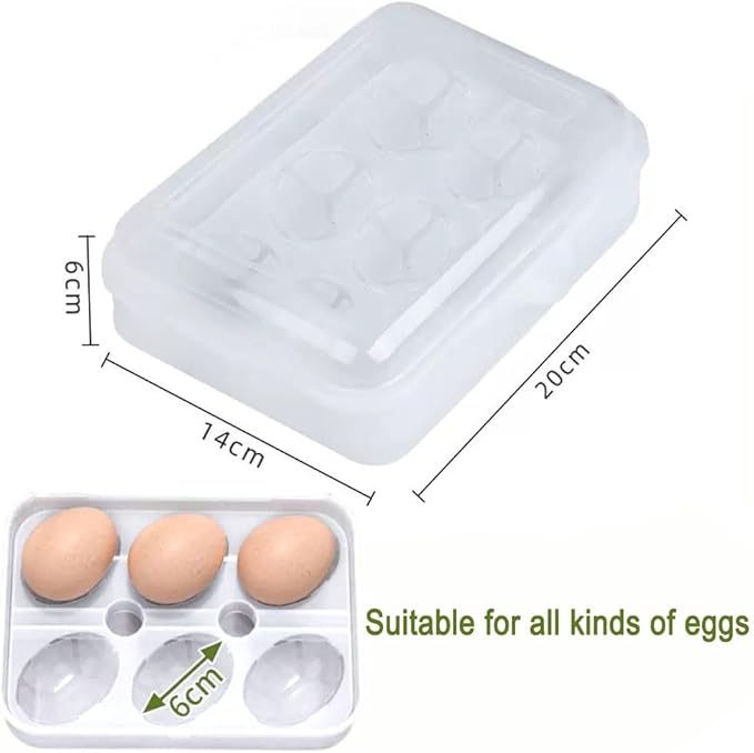 1PCS Camping Egg Holder with 6 Count Plastic Egg Container for Camping, Picnic, Travel, Outdoor Cooking, Refrigerator Storage and Kitchen