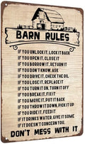 Barn Rules Sign Vintage Metal Sign Farm Farmhouse Ranch Wall - (Aluminum) 12 inch x 8 inch