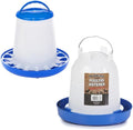 Double-Tuf® Plastic Poultry Feeder and Waterer Kit | Hanging Chicken Feeder | Hanging Chicken Waterer | 5 Lb Poultry Feeder | 5 Quart Poultry Waterer