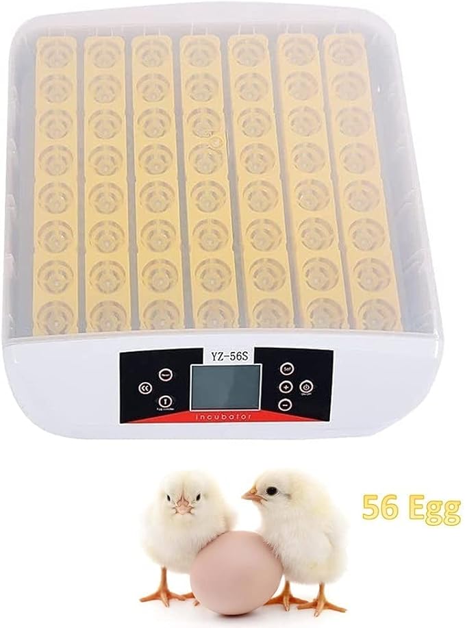 56 Egg Incubators Automatic Turning Poultry Hatcher Digital Temperature Control with Built-in Egg Candle for Chickens Ducks Birds
