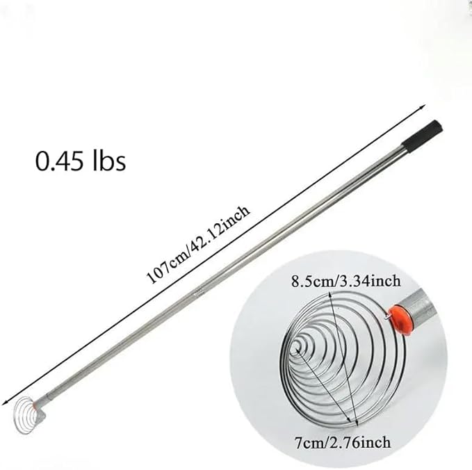 Peanut Picker, Egg Grabber & Nut Gatherer - 42in Adjustable Telescopic Stainless Steel Tool for Chicken Eggs, Potato and Fruit Harvesting (Lightweight, Flexible Basket, Multifunctional Farm Use)