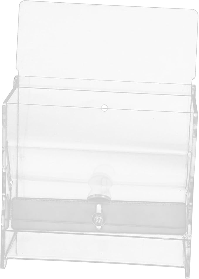 VANZACK Automatic Chicken Feeder Acrylic Food Bowl for Routine Chickens PET Cage Feeding Container 1.5L Capacity for Parrots and Cockatiels