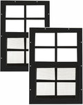 Shed Windows 12x18 (2-Pack) | Sliding Windows with Tempered Glass & Screens | Flush Mount, Black Aluminum Frames for Sheds, Chicken Coops & Playhouses