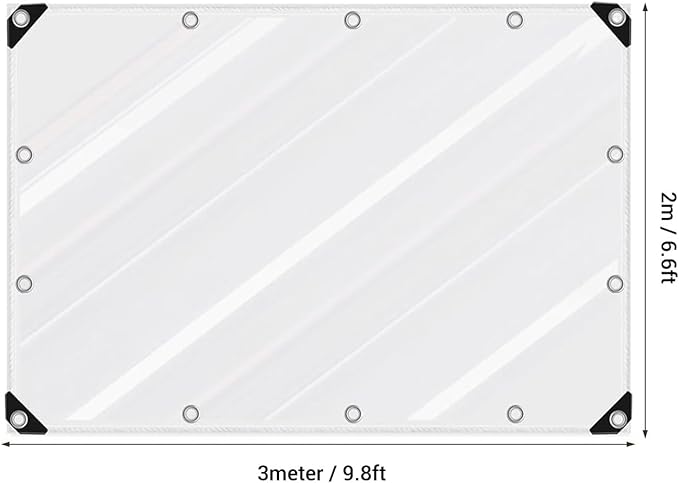 Fdit Chicken Coop Cover, Winter Insulation Windproof PVC Cover 2x3m with 14 Elastic Straps Rope Transparent Tarp for Hens Coops Balconies Porch