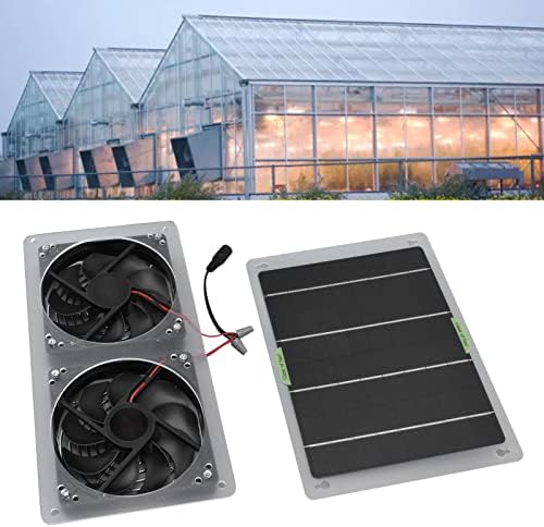 100W Solar Powered Fan Kit, 3000Rpm Dual Exhaust Fan Efficient Solar Fans with Solar Panel, Ventilation Fan for Home, Greenhouse, RV, Chicken Coop