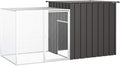 Chicken Cage for Backyard, 78.7 x 78.7 x 39.4 in Galvanized Steel Coop, Durable Outdoor Poultry Run for Chickens and Ducks, Anthracite Grey