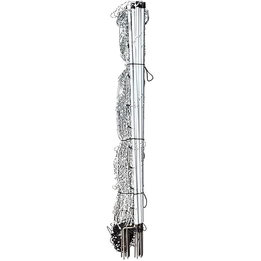 Premier 1 ElectroStop® 42"H x 164'L Portable Electric Fence with Built-in Double Spike Posts for Extra Stability | White/Black Fence for Sheep & Goats