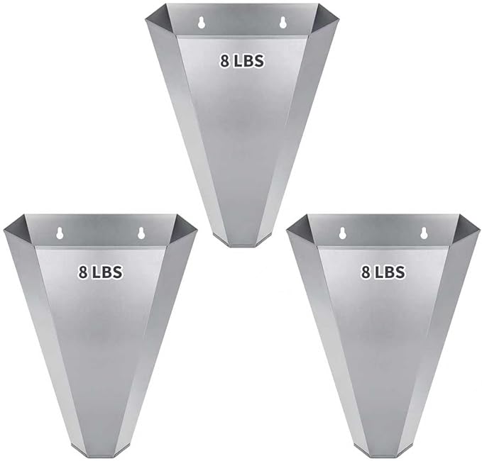 Large-Sized Galvanized Steel Chicken Restraining Cone for Poultry, Suitable for Large Layers, Broilers, Roasters, and Turkeys Up to 14 Pounds - Flat-Back Killing Cone, Easy to Clean