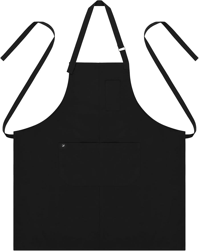 Chef Bib Aprons for Women and Men (Standard Dry Guard AA2095 & AA2095X) - Neck Strap Apron with Pockets 33"
