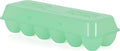 Tuff Stuff TS-ETS12 Reusable Carrier Washable Storage Container Empty Plastic Chicken Egg Carton Tray with Lid, 12 Eggs, Green