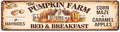 Rustic Pumpkin Farm Bed & Breakfast Metal Sign - Autumn Wall Decorative Sign - Pumpkin, Maple Leaf Design, 16x4 Inch, Vintage Sign for Kitchen, Baking Room, Farmhouse Decor, Thanksgiving Day Decor