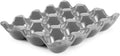 Flexzion 12 Cups Ceramic Egg Holder for Fridge - Dozen Ceramic Egg Tray Porcelain Container Storage Organizer Decorative Serving Stand Serveware for Refrigerator Countertop Display (Gray)