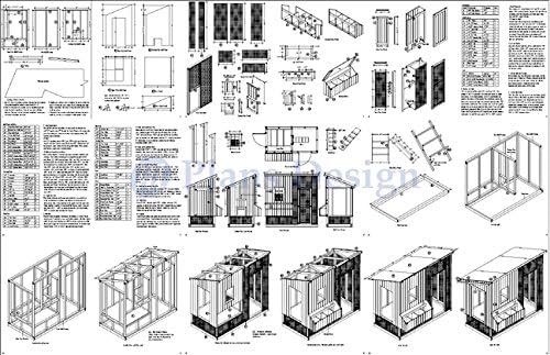 DIY Chicken Coop/Hen House 4 ft x 8 ft Modern Roof Style Project Plans, Design 70408RM