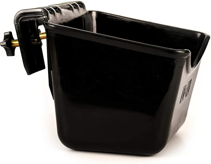 Lock N Load Livestock & Pet Feeds Mountable Heavy Duty Feed Bucket 14''x11''x11'' with Hardware Material Polyethylene Hold up to 12 Quarts (Black)