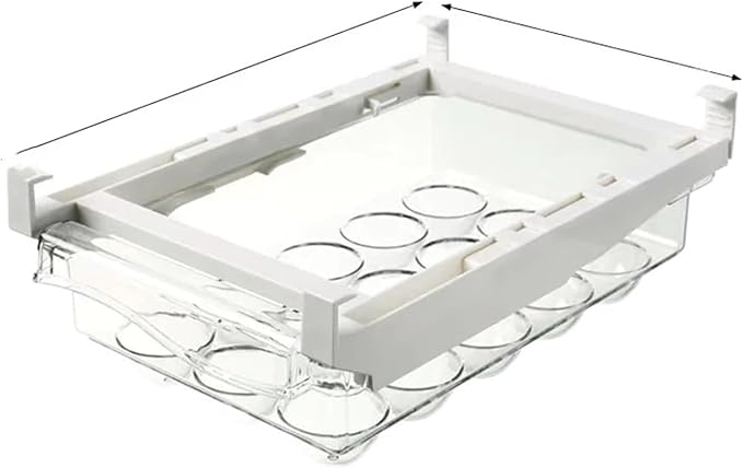 Egg Tray – Refrigerator Egg Organizer, Clear Plastic | Keep Eggs Secure & Visible in Your Fridge – Transparent Drawer-Style Storage Bin Saves Space, Protects Eggs, and Makes Kitchen Organization Easy