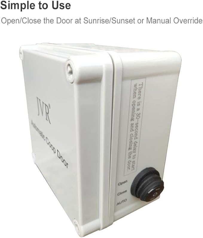 JVR Automatic Chicken Coop Doo Opener with Dusk to Dawn Light Sensor, Poultry Aluminum Chicken Coops Doors, Auto Chicken Door, Run Actuator Motor