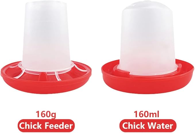 Chick Feeder Waterer Kit, Drinkers Plastic Hanging Poultry Feeding Equipment Set Free Range Twist Lock Base Combo Outdoor Water Dispenser Container For Baby Chicken Quail Hen Duck Farm Coop Supplies