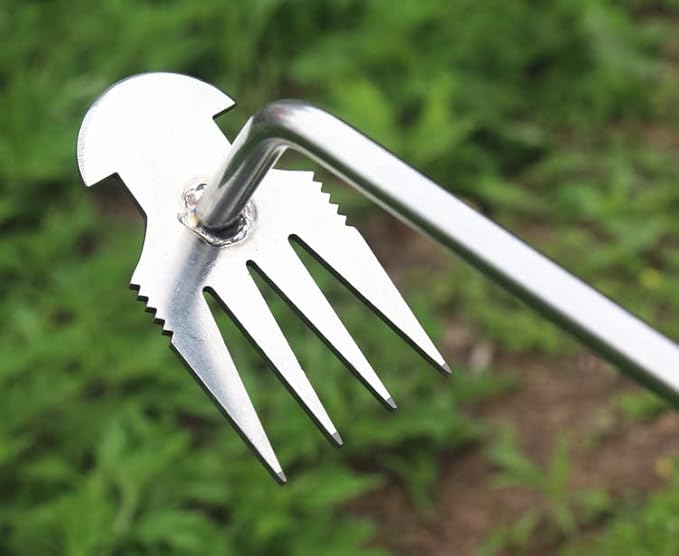 2 PCS Weed Puller Tool,Sharp Durable Garden Pulling Tool,Weeder Portable Household Vegetable Shovel for Backyard Loosening Farm Planting Weeding (Stainless Steel Handle)