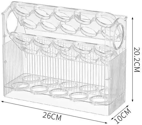 Auto-Flip egg storage for refrigerator，side fridge storage rack egg tray for refrigerator，Eggs Holder Countertop with Timers, Space-Saving Eggs Dispenser for Refrigerator, 30 Eggs Container for