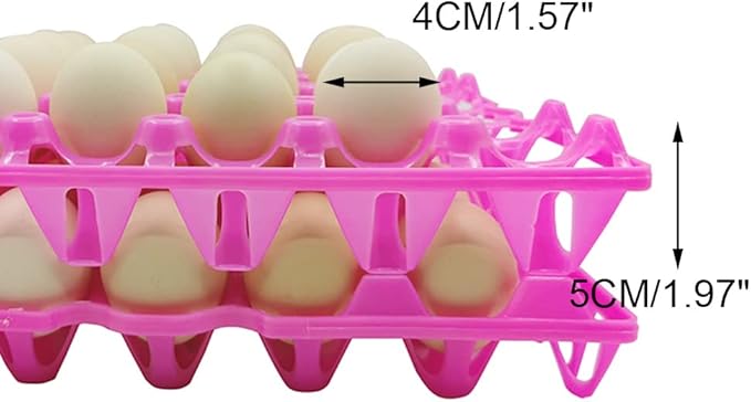 6-Pack Farm Products Chicken Plastic Egg Trays Egg Racks Egg Crate Duck 30 Egg Setting Tray Egg Flats for incubating Carton Transport Poultry Crate (6-Pack Colorful), 11.4 X11.4