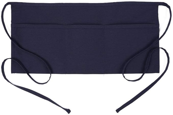 FAME 3 Pocket Waist Apron F9-34" L X 23" W - 65/35 Poly/Cotton Twill - Waitress/Waiter Apron - One Size Fits Most - Unisex