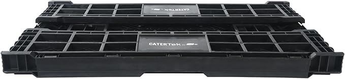 Restaurantware Plastic Milk Crates for Storage - 10 Pack - Cater Tek Stackable Storage Buns for Organizing - Collapsible Storage Basket for Groceries, Black